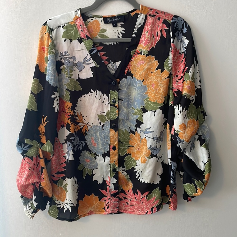 Anthropologie RD&Koko dahlia blouse small floral top
